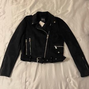 ZARA faux suede biker jacket